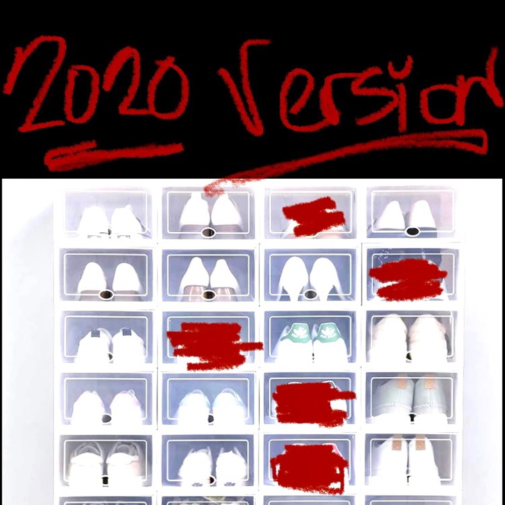 24 PCS Foldable Drop Front Shoe Box (Transparent)